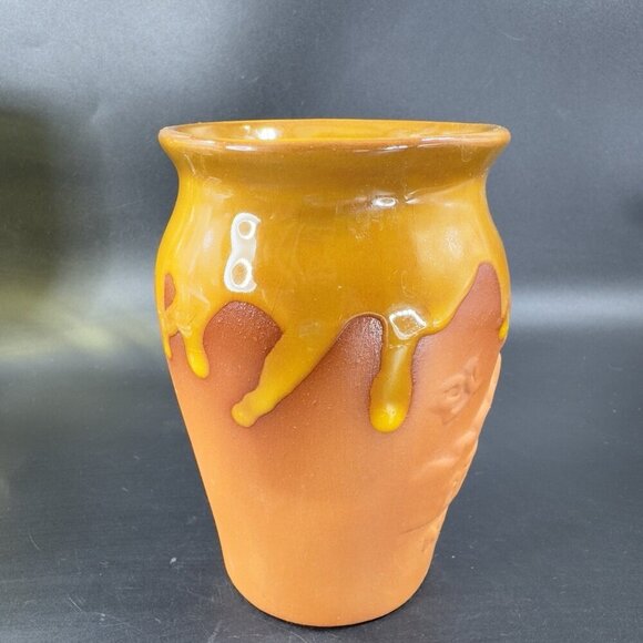 New Buffalo Michigan Mexico RedWare Pottery Vase Vessel Planter Drip Glaze VTG - Picture 11 of 13